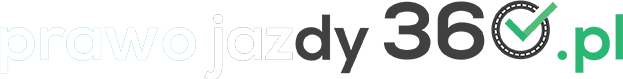 Черный и белый логотип сайта prawo-jazdy-360.pl